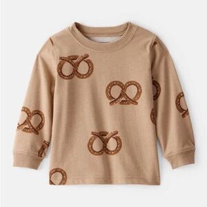 Carters toddler Long-Sleeve beige Pretzel Print Tee